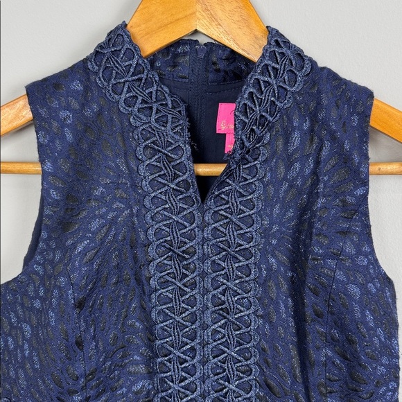 Lilly Pulitzer Girls Mini Franci Dress. Navy. Size 12. - Picture 4 of 11